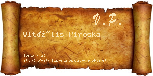 Vitális Piroska névjegykártya